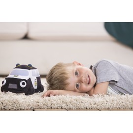 Dickie Toys - Helden der Stadt, Paul Polizei, das Polizeiauto zum Kuscheln aus Plüsch, Plüschauto, Plüschtier, Größe 30cm