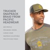 Pacific Headwear Trucker Snapback Braid Cap, Moss Green/Black