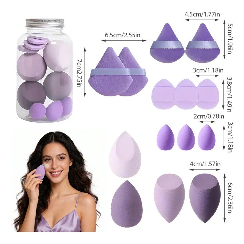 14 Kit Esponja Maquillaje En Polvo Beauty Blender