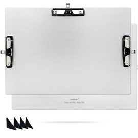 Aluminum 11x17 Clipboard A3 Metal Stainless Hangable Clipboards with 3 Clips Art Pen Holder Extra Large Clip Board for Business Medical Professionals Workshop (Silver, A3)