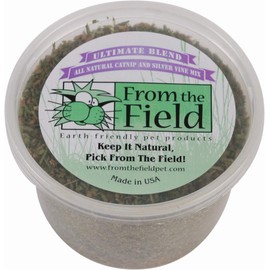 from The Field | Ultimate Blend Catnip & Silver Vine | Premium USA-Grown Catnip for Toys & Playtime | Fresh, Potent, Non-Toxic, Eco-Friendly | Safe for Kittens & Cats | Resealable 2 Oz Tub