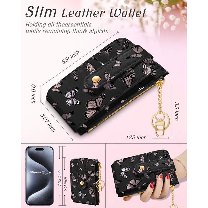 Bistup Credit Card Holder Wallet for Women - Cute Small