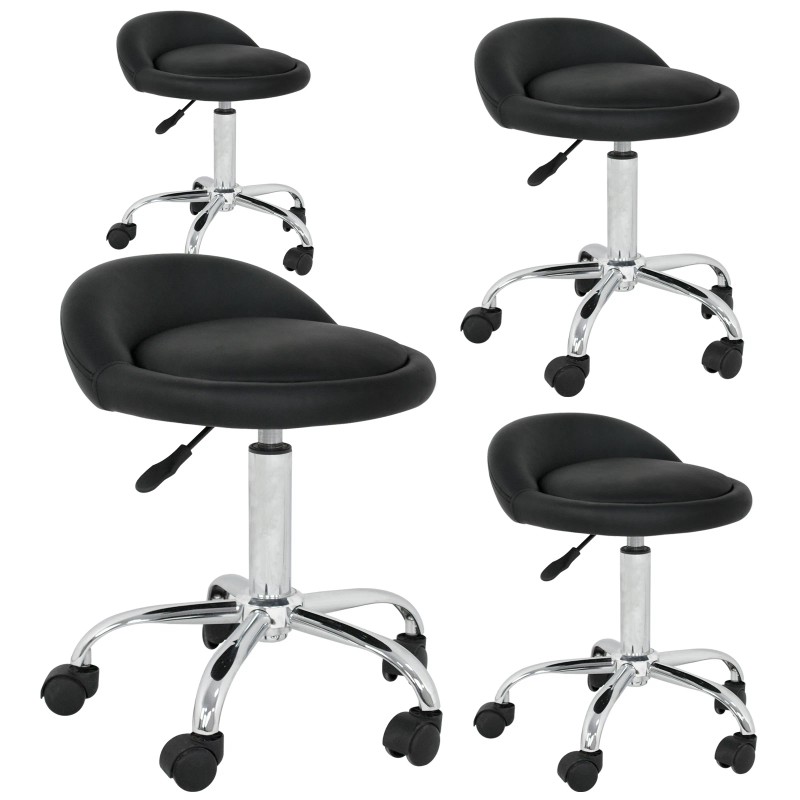 Segawe Set of 4 Hydraulic Adjustable Open Back Chairs Rolling