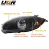 DEPO UPGRADE Black Replacement Front Headlights (Left + Right) Compatible