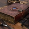 NomadCraftsCo. Large Leather Journal with Semi Precious Stone - Lock