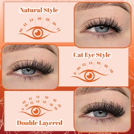 Seeklip Natural Lash Clusters Kit 192Pcs Wispy Lashes Clusters Kit 8-18mm Mix Length Cluster Eyelash Extensions with Bond & Seal Tweezers DIY Natural Eyelashes Soft Thin Band (Natural)