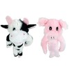 Plush Dangle Animals, 2 Pack, Plush Dog Toy, Cow and