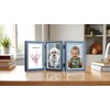 Trifold Picture Frame 5x7 Blue Photo Collage Frame Hinged Triple