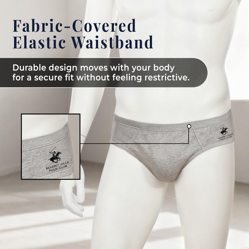 Beverly Hills Polo Club - Men’s 5 Pack Low-Rise Briefs,
