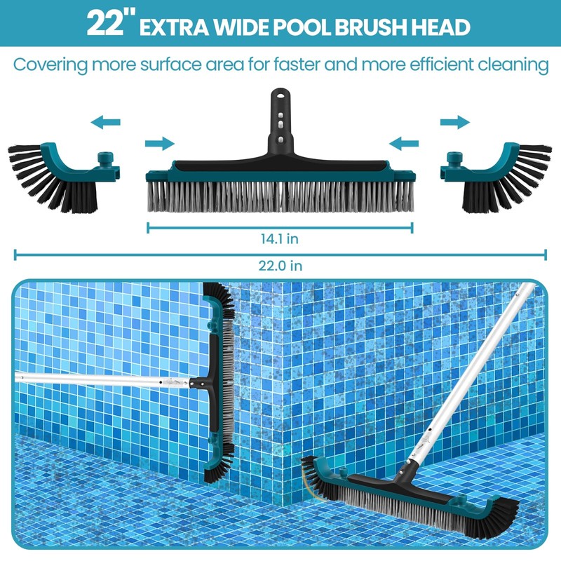 Deluxe Swimming Pool Cleaning Kit Including Pool Net and Vacuum