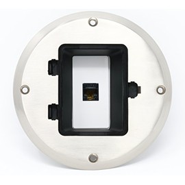 RiteAV 1 Gang 1 Port Cat6 Floor Box - Stainless Steel