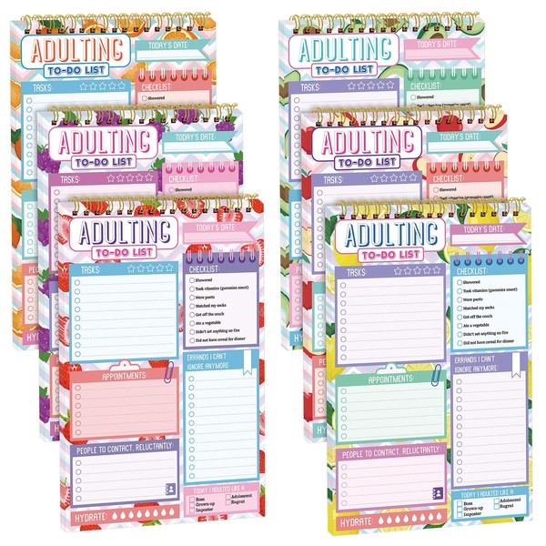 Glenmal 6 Pack Fruit Students Notepad to Do List Notepad
