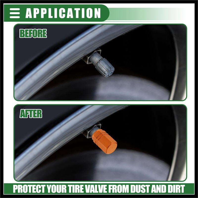 Hihaha Car SUV Tire Valve Stem Caps, 16mm, Aluminum Alloy,