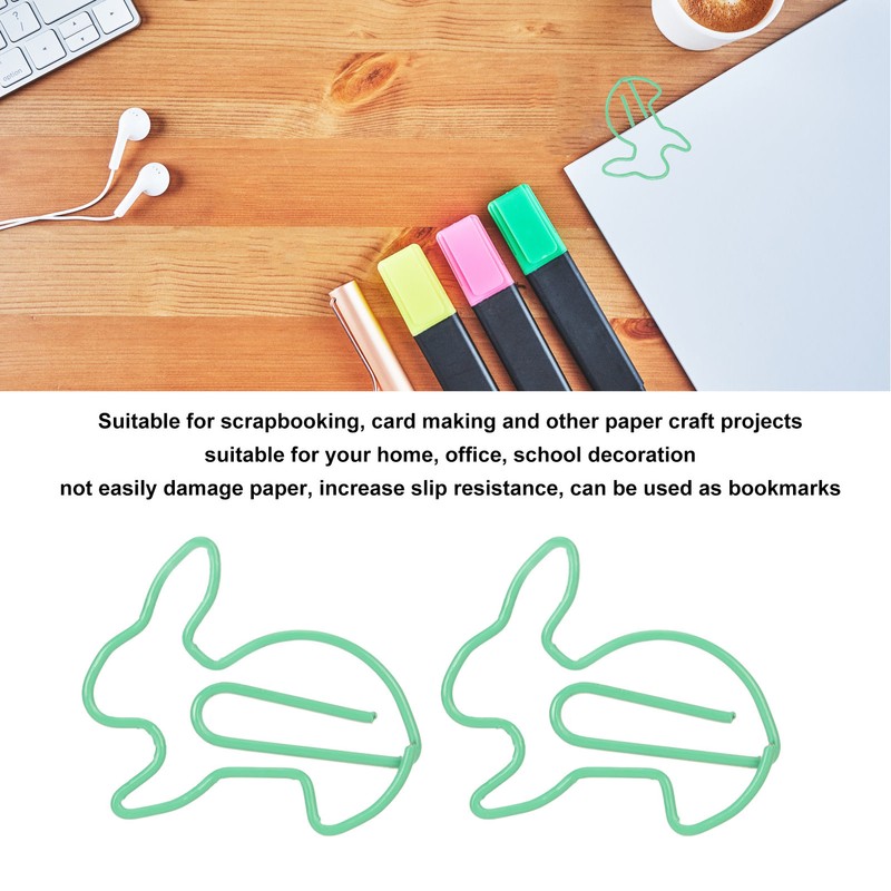 100 Pcs Rabbit Shaped Paper Clip Creative Cute Cartoon Animal