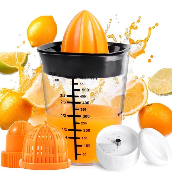 GLADICER Hand Juicer, 6 in 1 Multifunctional Cup, Lemon Squeezer,