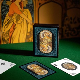 strublfe Illustration Art Playing Cards, Retro Style Deck of Cards, Poker Cards, International Standard Size, Suitable for Travel, Party Entertainment, (Blue)