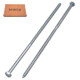 SKIR'CO (Pack of 12) Wood Screws Hexagon Head Galvanised Steel M6 x 180 mm DIN 571 Rail Screws Hex Screws Draw Screws
