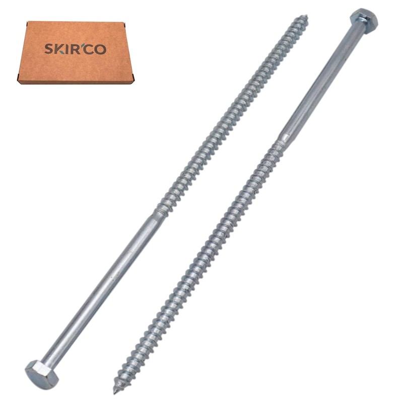 SKIR'CO (Pack of 12) Wood Screws Hexagon Head Galvanised Steel