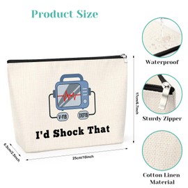 Cardiology Gifts Cosmetic Pouch Critical Care Gift Nurse Gifts for RN Cardiology Nurse Practitioner Presents Medical Doctors Nurse Graduation Gift Ventricular Fibrillation Gift Travel Makeup Bag