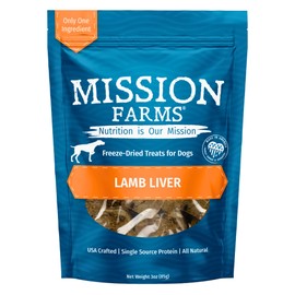 Mission Farms Freeze-Dried Raw Lamb Liver Dog Treats, 3oz