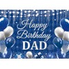Happy Birthday Dad Backdrop Blue Silvery Glitter Balloons Fathers Birthday