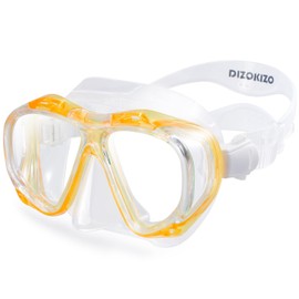 Dizokizo Scuba Diving Mask for Snorkeling Swimming 180° Panoramic View Snorkel Mask, No Leak Anti Fog Adjustable Scuba Mask Diving Goggles with Nose Cover for Adult