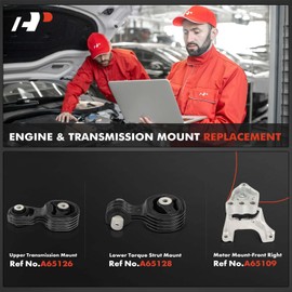 A-Premium 3PCS Engine Motor Mount and Torque Strut Mount Kit Compatible with Honda Accord 2018 2019 2020, 1.5L, Automatic CVT Transmission Only, Replace# 50880TVAA11, 50890TVAA11