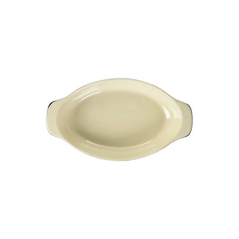 Delish Kitchen L-1892 Pearl Metal Deep Oval Plate, Navy, 8.7