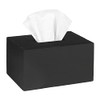 Crutello Rustic Farmhouse Tissue Box Cover - Wooden Black Rectangular