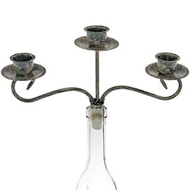 Wine Bottle Candle Holder Topper Candelabra – 3 Taper Candle Holder for Table Centerpiece or Home Décor