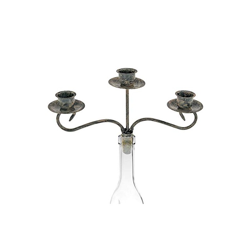 Wine Bottle Candle Holder Topper Candelabra – 3 Taper Candle