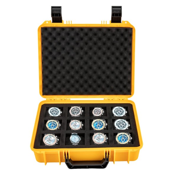 Eapmic 12 Slot Watch Box Travel Case,Heavy Duty Impact Resistant