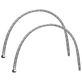 AERZETIX - C51111 - Set of 2 flexible hose lines for mixer tap female 3/8 inch - male M10 - length 800 mm - flexible connection bathroom kitchen - flexible of sanitary fittings