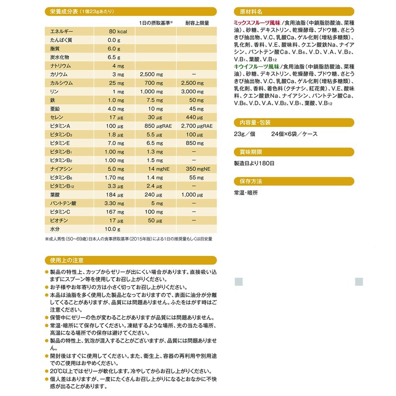 ニュートリー ブイ・クレス ハイプチゼリー ミックスフルーツ風味 (23g×24個) 1袋