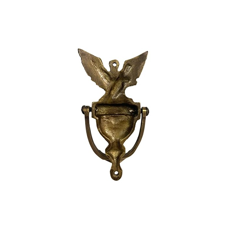 Schooner Bay Co. Antiqued Brass American Eagle Privacy Door Knocker,