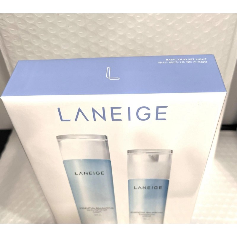 Laneige Essential Balancing Set Light 5pcs: Emulsion,Skin Refiner,Water Mask NIB