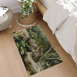 Plistiz Frog and Pond Indoor Door Mat, 17x29.5 Inch, Floor Area Rug for Entryway, Living Room, or Bathroom, Non-Slip Doormat, Peaceful Wetland Nature Theme Design Home Decor Rug Gifts
