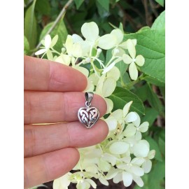 Beautifuljewelrynyc 925 Sterling Silver Small Celtic Knot Heart Pendant for necklace 11mm(0.43"/17mm