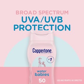 Coppertone WaterBabies Sunscreen Lotion Broad Spectrum SPF 50 (8 Fluid Ounce) (Packaging may vary)