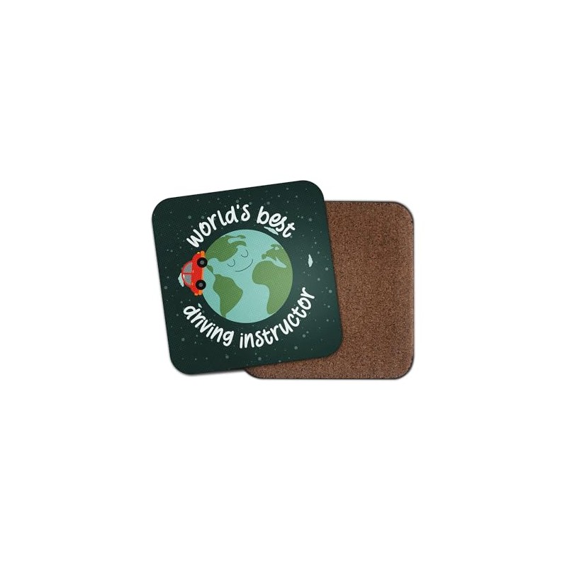 World's Best Driving Instructor Square Coaster - Teacher Car Learner
