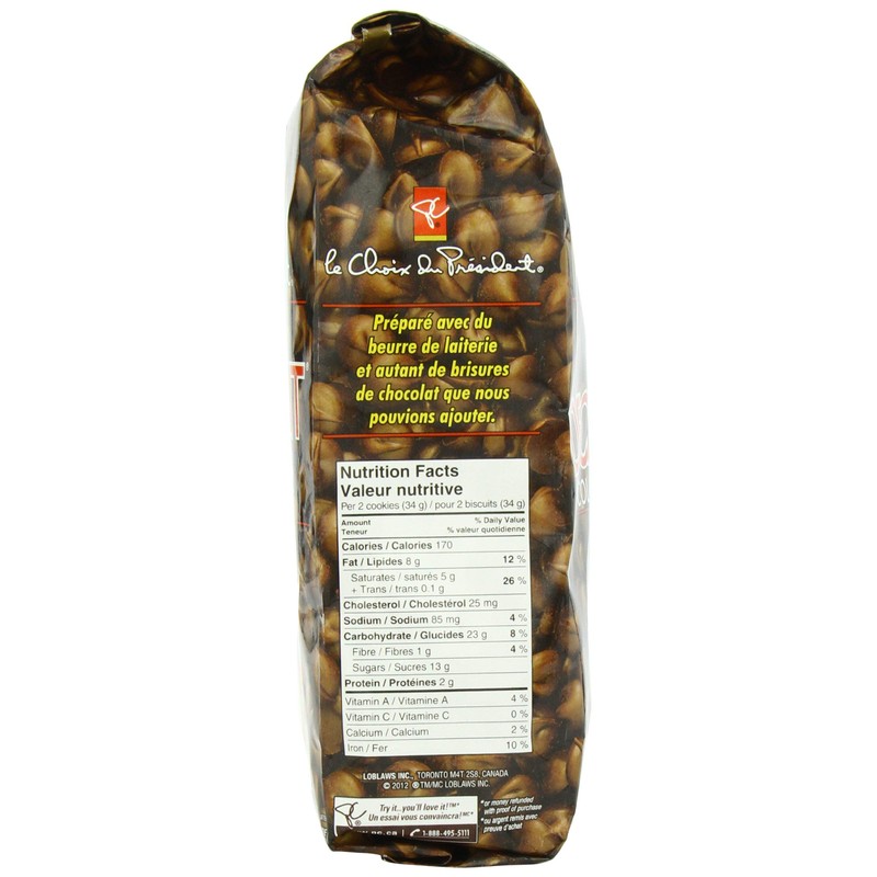 President's Choice Decadent Chocolate Chip Cookie, 300g/10.6oz, (3 Pack) {Imported