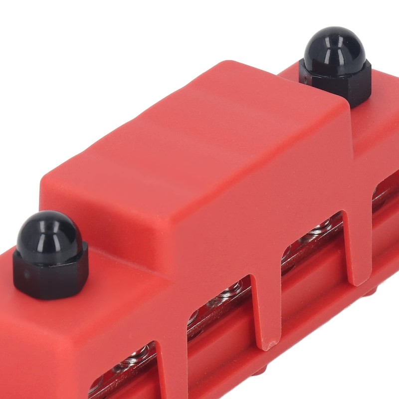 Power Distribution Block with Pin, 4 Terminal M8 Brass Board,