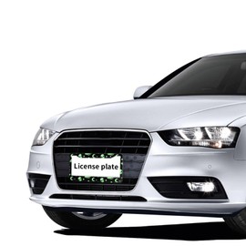 Green Alien Moon UFO License Plate Frames with Screw Caps,2 Pack 2 Holes Aluminum License Plate Cover Holders for Front and Rear Car Tags.