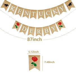 BCCSNNM Pre-strung Burlap Derby Banner,Horse Race Party Decoration Photo Booth Backdrop