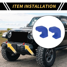 REPAIROCK Car Bumper Tow Hook Covers for Jeep Wrangler JK JL Gladiator TJ 2007-2023 Tow Cover Cap Rubber Blue 2pcs