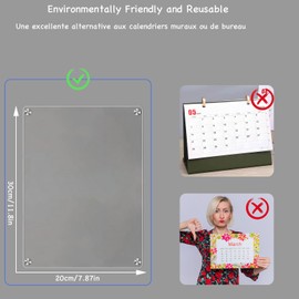 SEPSCO Magnetic Acrylic Fridge Planner, 20 x 30cm Clear Meal Planning & Memo Dry Erase Board Strong, Durable, Erasable Board with 6 Markers for Refrigerator, Home Office School (Weekly Calendar)