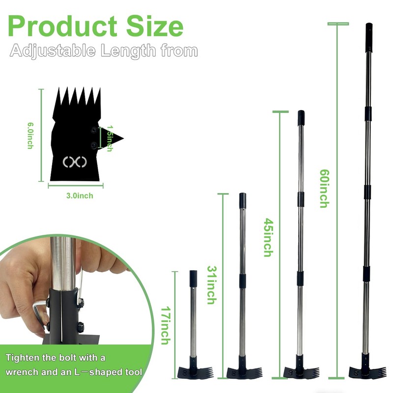 HAWCAFU Weed Puller Tool with Long Handle 3 in 1