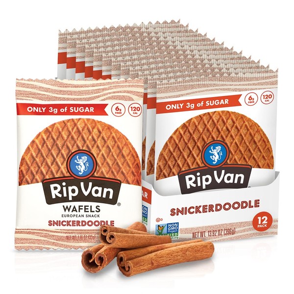 Rip Van Wafels Snickerdoodle Stroopwafels, Healthy Snacks, Non-GMO, Keto Friendly,