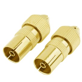 Greluma 10 Pcs TV Aerial Coaxial Connector Kit TV Aerial Connectors for Male and Female