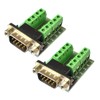 Hailege 2pcs DB9 Male Adapter RS232 to Terminal RS232 Serial